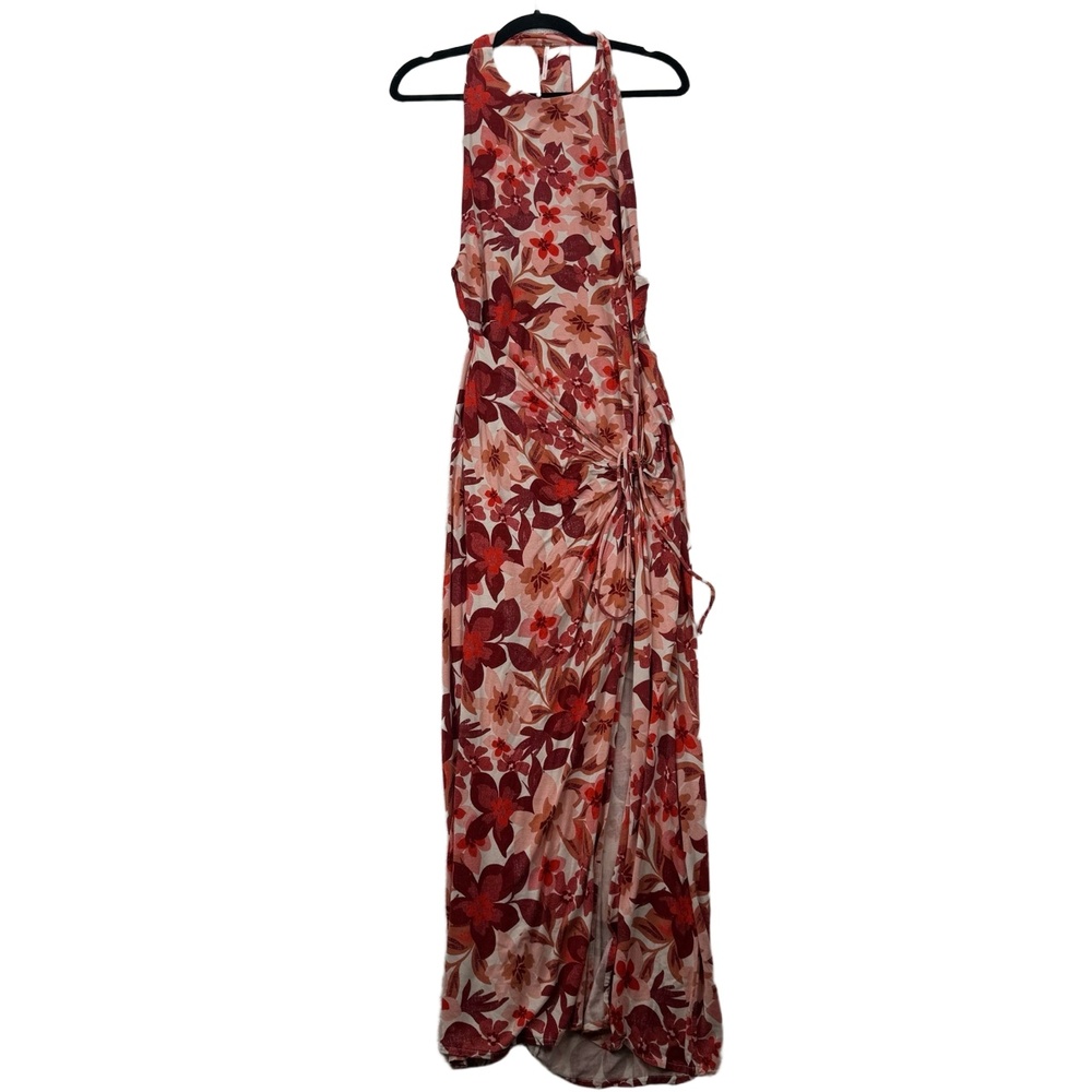 Free People Mimi Tropical Floral Dress High Slit Open Back Maxi Large - Picture 4 of 16